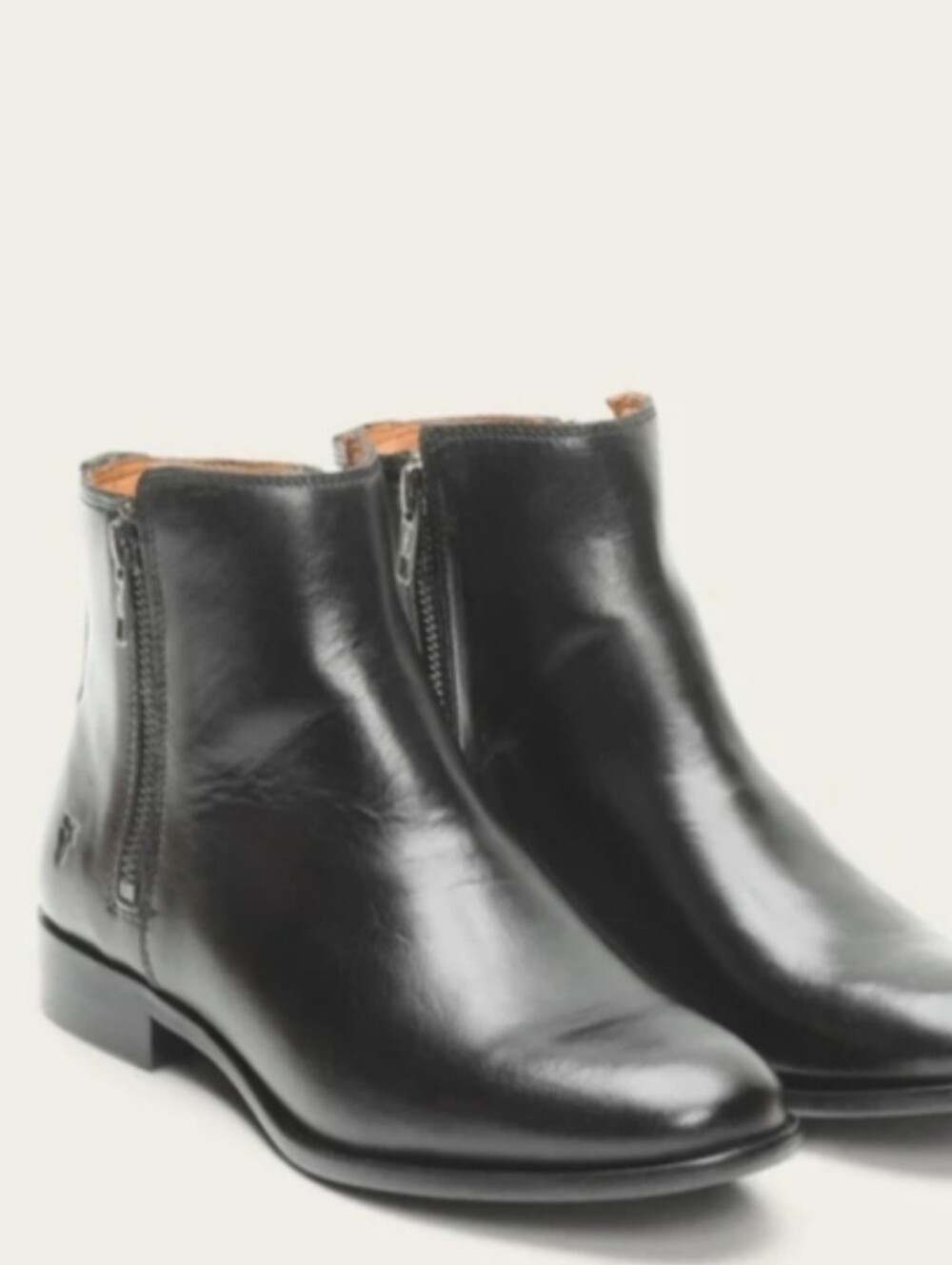 Frye Double Zip Carly Chelsea Boots Leather Black 7.5